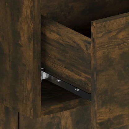 vidaXL Wall-mounted Bedside Cabinet Smoked Oak