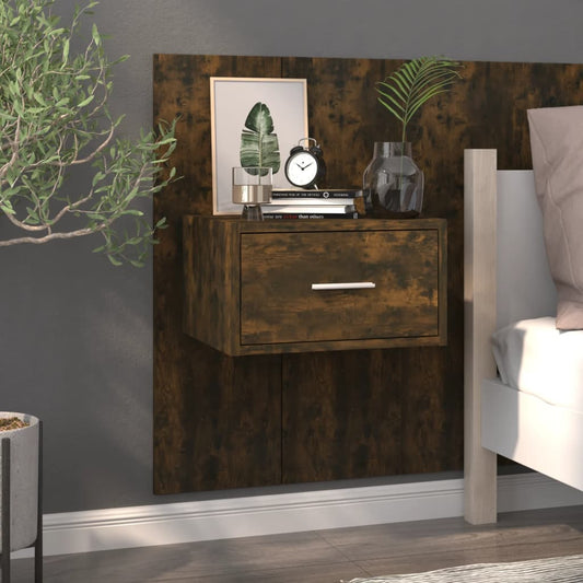 vidaXL Wall-mounted Bedside Cabinet Smoked Oak