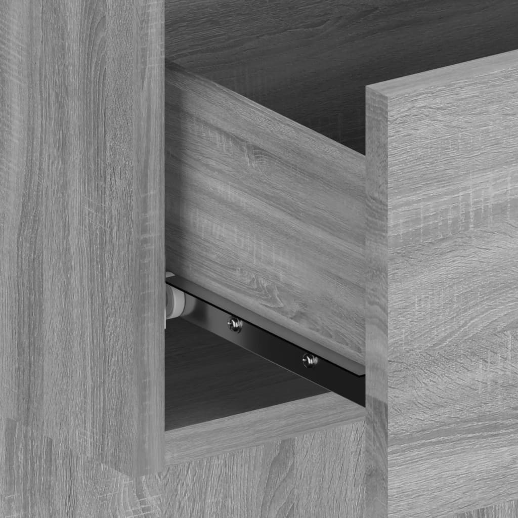 vidaXL Wall-mounted Bedside Cabinet Grey Sonoma