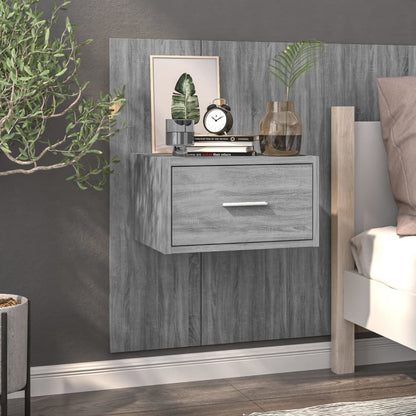 vidaXL Wall-mounted Bedside Cabinet Grey Sonoma