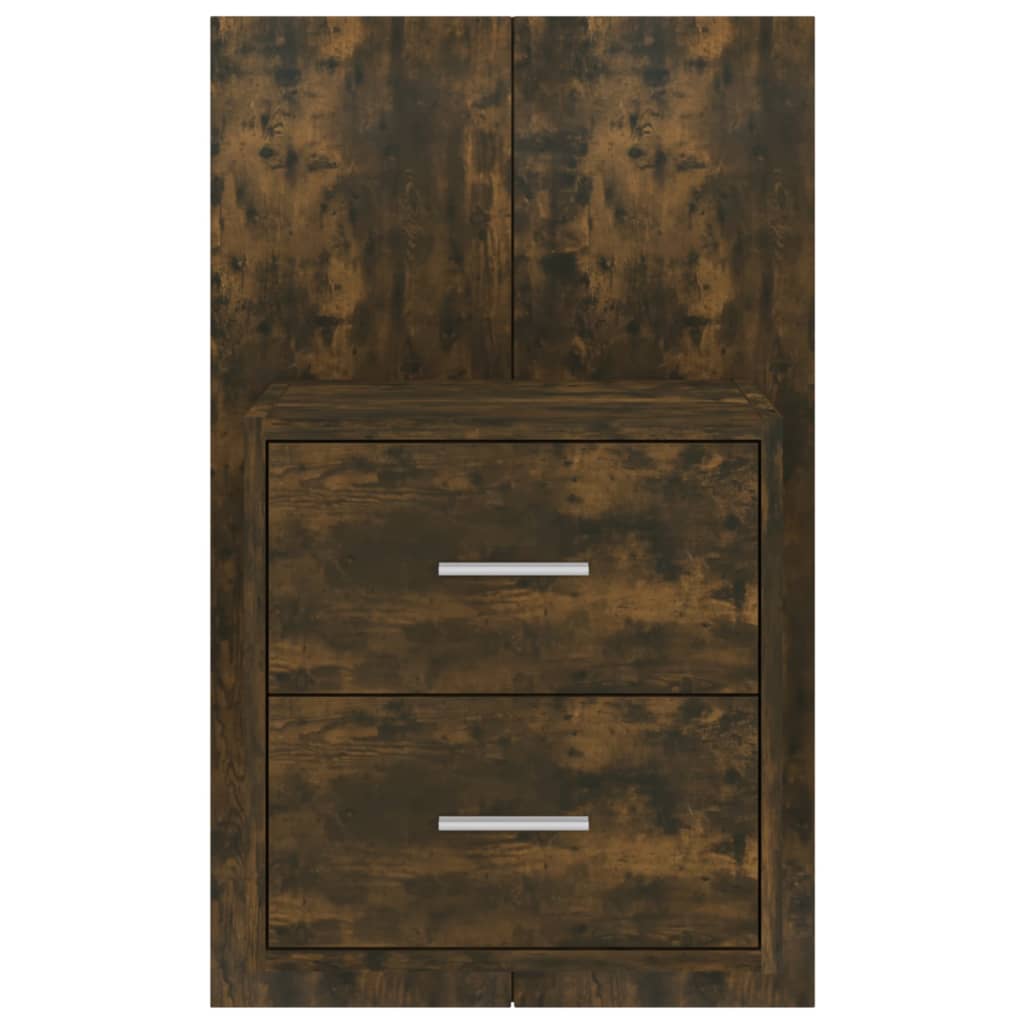 vidaXL Wall-mounted Bedside Cabinet Smoked Oak