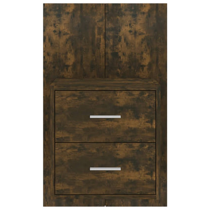 vidaXL Wall-mounted Bedside Cabinet Smoked Oak