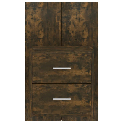 vidaXL Wall-mounted Bedside Cabinets 2 pcs Smoked Oak