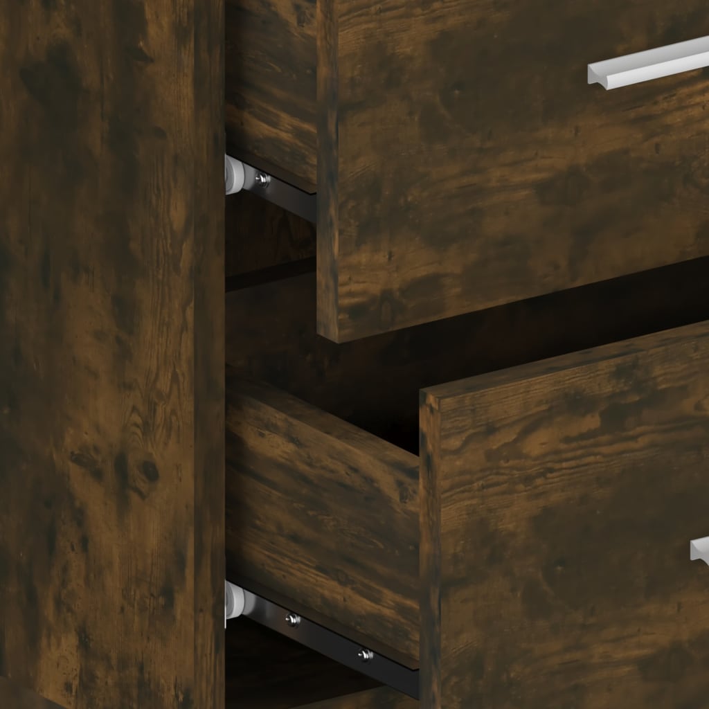 vidaXL Wall-mounted Bedside Cabinets 2 pcs Smoked Oak