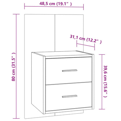 vidaXL Wall-mounted Bedside Cabinets 2 pcs Smoked Oak