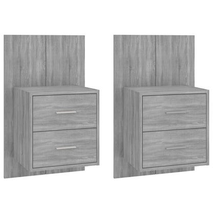 vidaXL Wall-mounted Bedside Cabinets 2 pcs Grey Sonoma