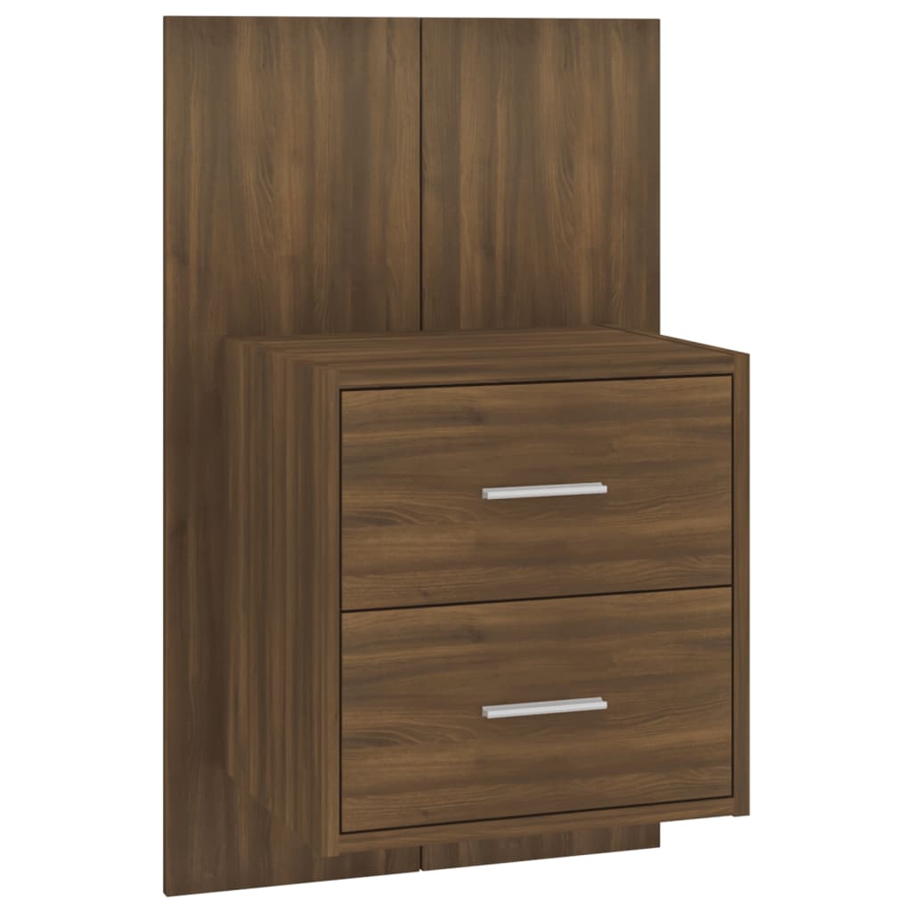 vidaXL Wall-mounted Bedside Cabinet Brown Oak