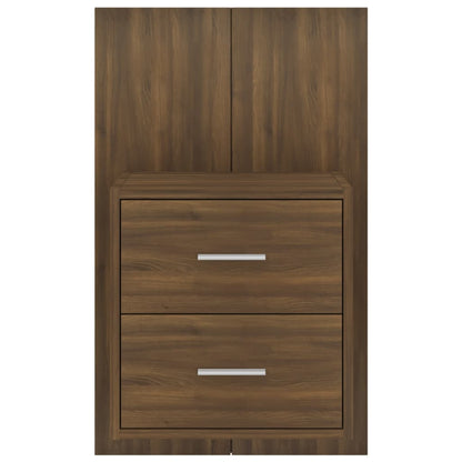 vidaXL Wall-mounted Bedside Cabinet Brown Oak