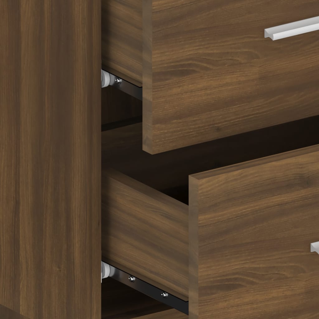 vidaXL Wall-mounted Bedside Cabinet Brown Oak