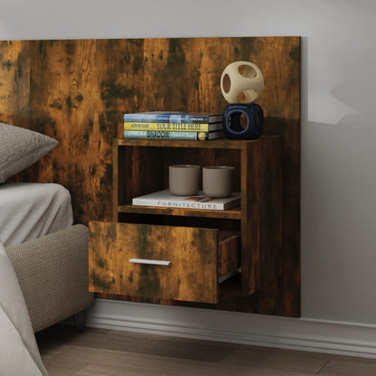 vidaXL Wall-mounted Bedside Cabinets 2 pcs Smoked Oak