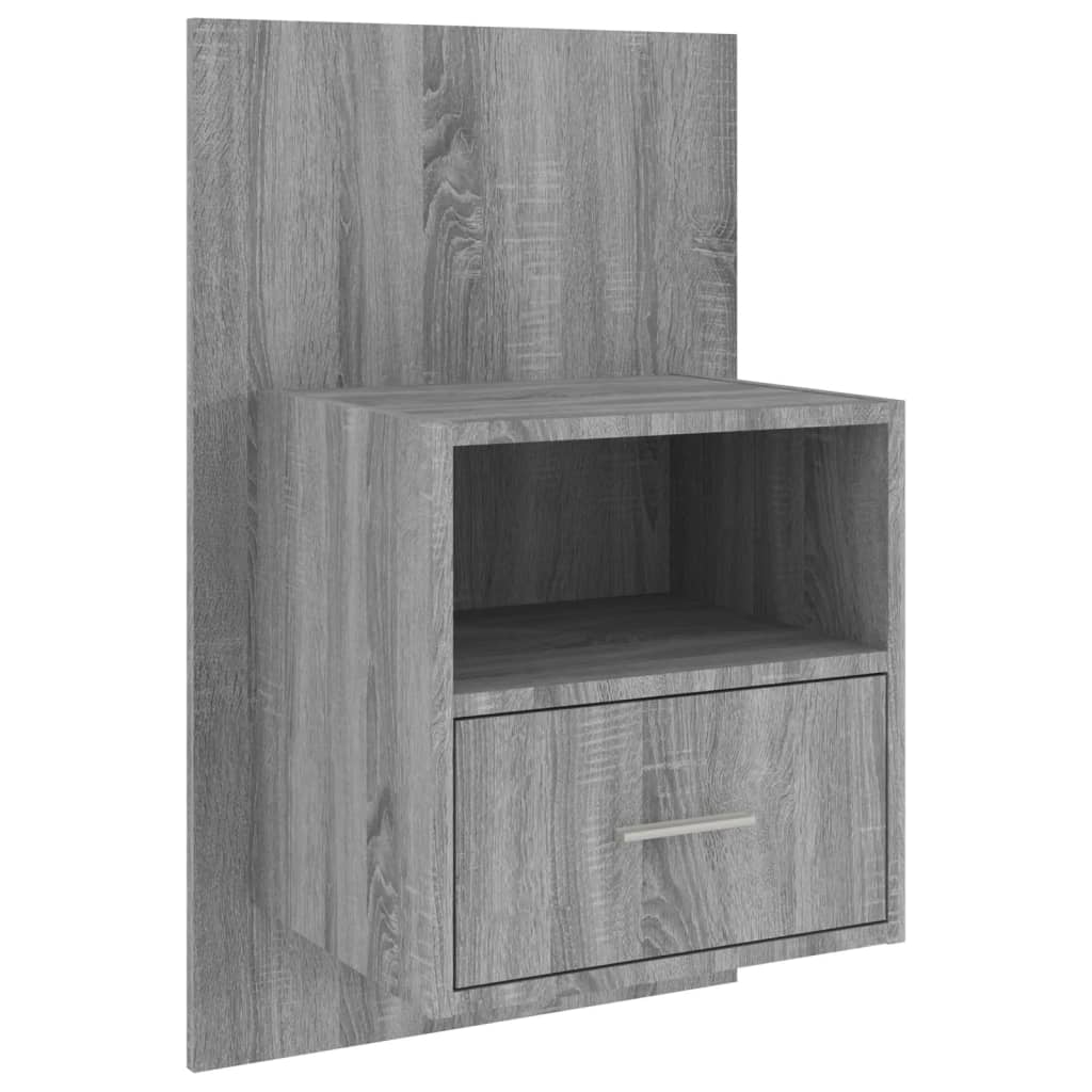 vidaXL Wall-mounted Bedside Cabinet Grey Sonoma