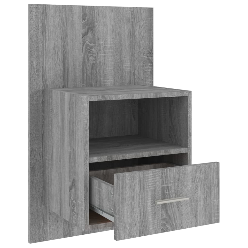 vidaXL Wall-mounted Bedside Cabinet Grey Sonoma
