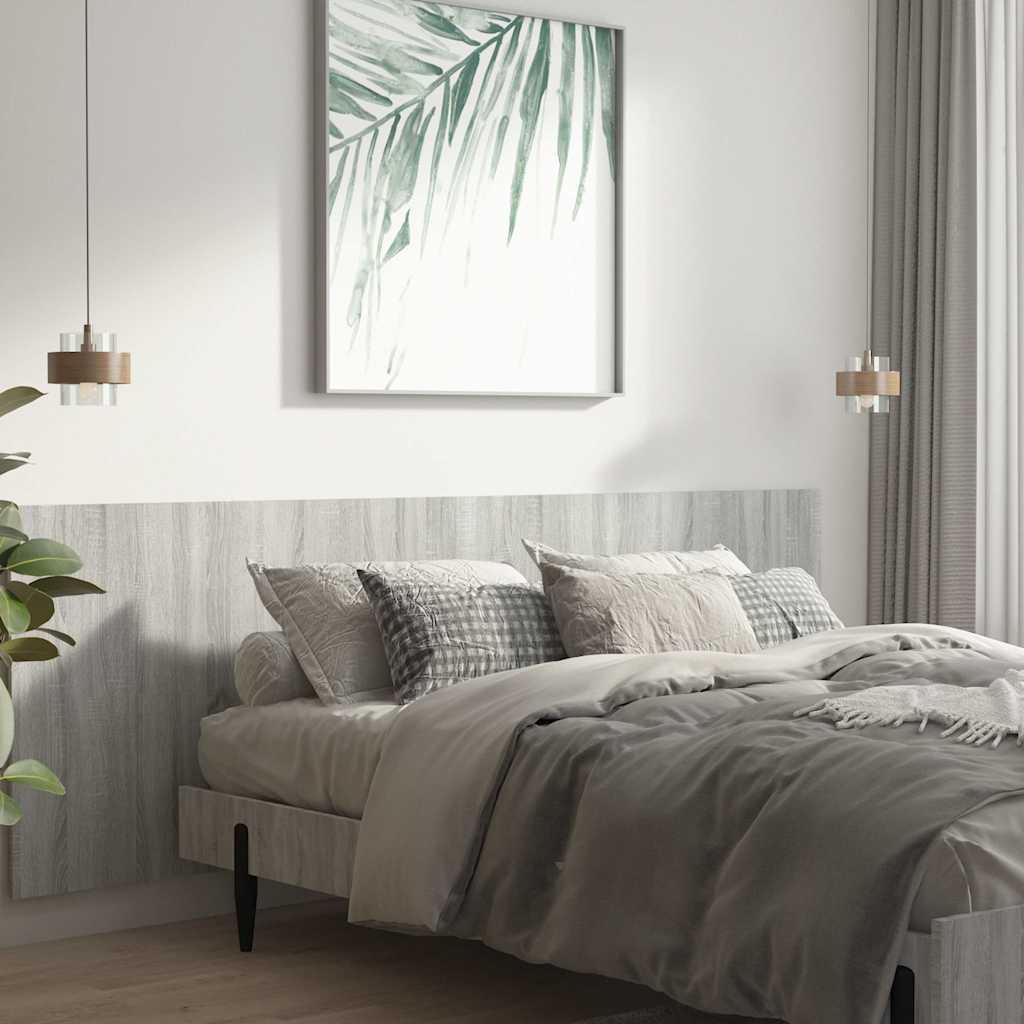 vidaXL Wall Headboard Grey Sonoma 240x1,5x80 cm Engineered Wood