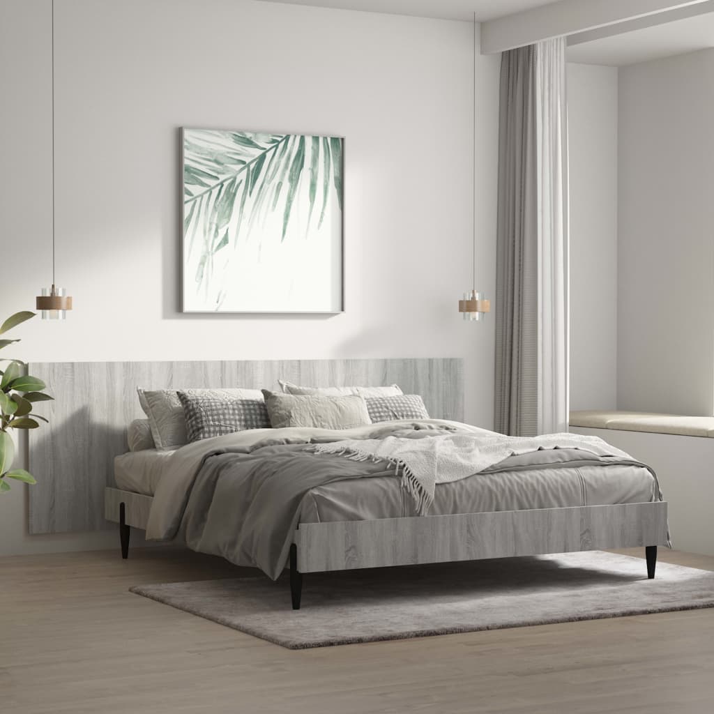 vidaXL Wall Headboard Grey Sonoma 240x1,5x80 cm Engineered Wood