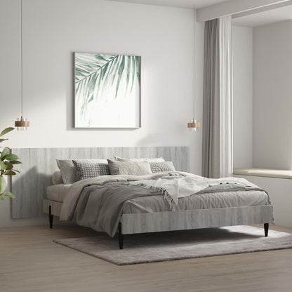 vidaXL Wall Headboard Grey Sonoma 240x1,5x80 cm Engineered Wood