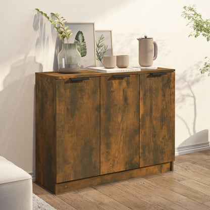 vidaXL Sideboard Smoked Oak 90.5x30x70 cm Engineered Wood