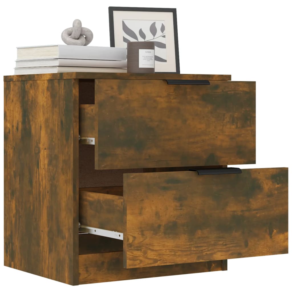vidaXL Bedside Cabinets 2 pcs Smoked Oak Engineered Wood