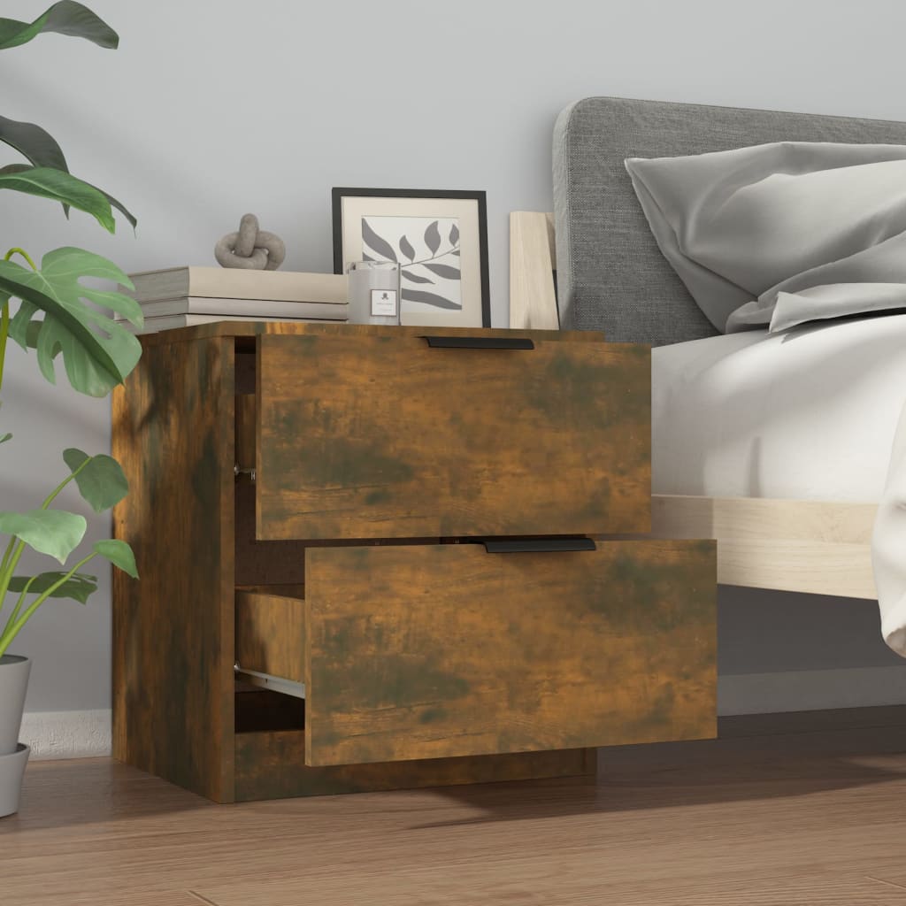 vidaXL Bedside Cabinets 2 pcs Smoked Oak Engineered Wood