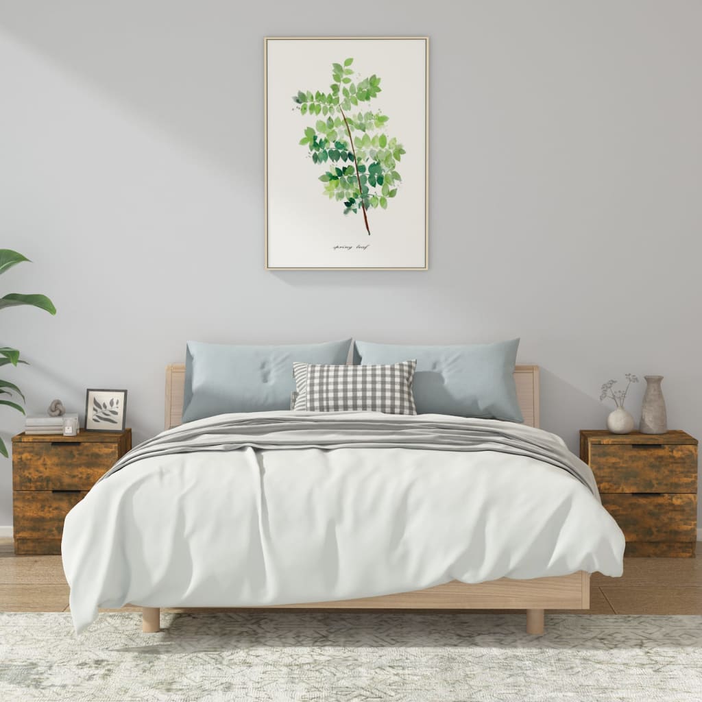 vidaXL Bedside Cabinets 2 pcs Smoked Oak Engineered Wood