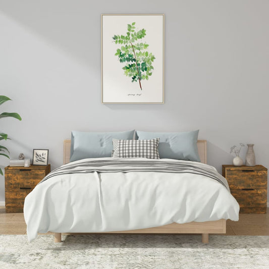 vidaXL Bedside Cabinets 2 pcs Smoked Oak Engineered Wood