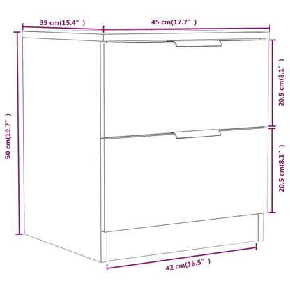 vidaXL Bedside Cabinets 2 pcs Grey Sonoma Engineered Wood