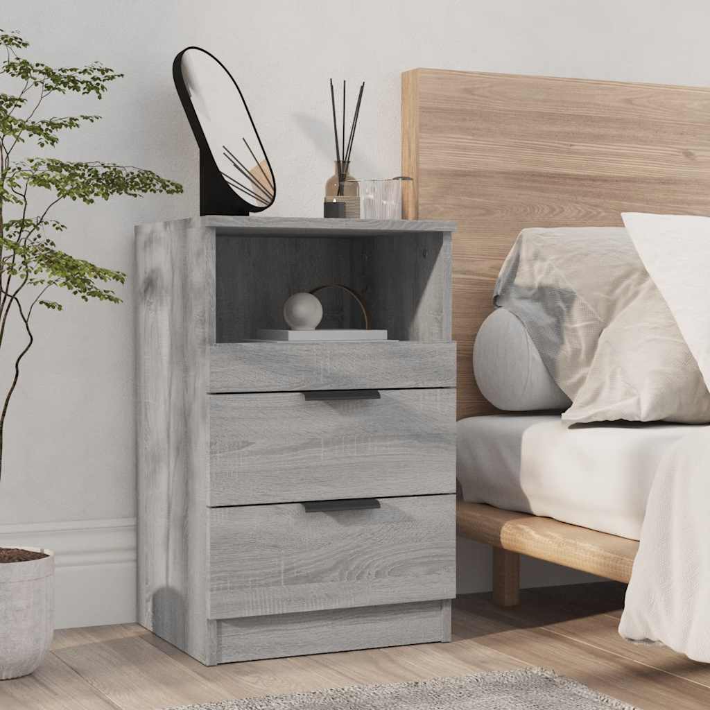 vidaXL Bedside Cabinet Grey Sonoma Engineered Wood