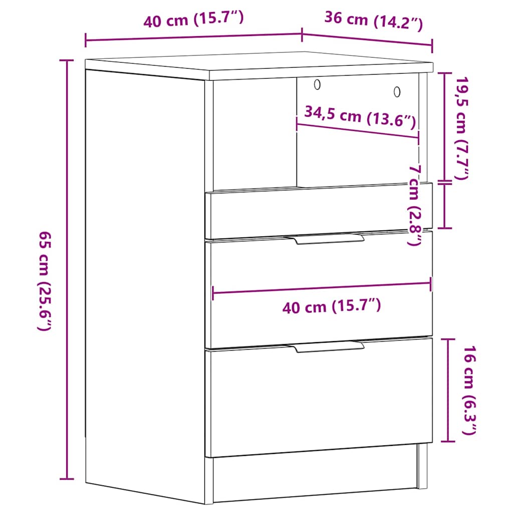 vidaXL Bedside Cabinets 2 pcs Grey Sonoma Engineered Wood