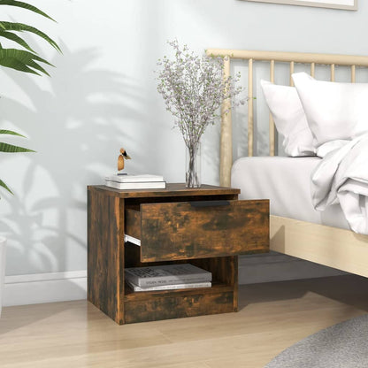 vidaXL Bedside Cabinet Smoked Oak Engineered Wood