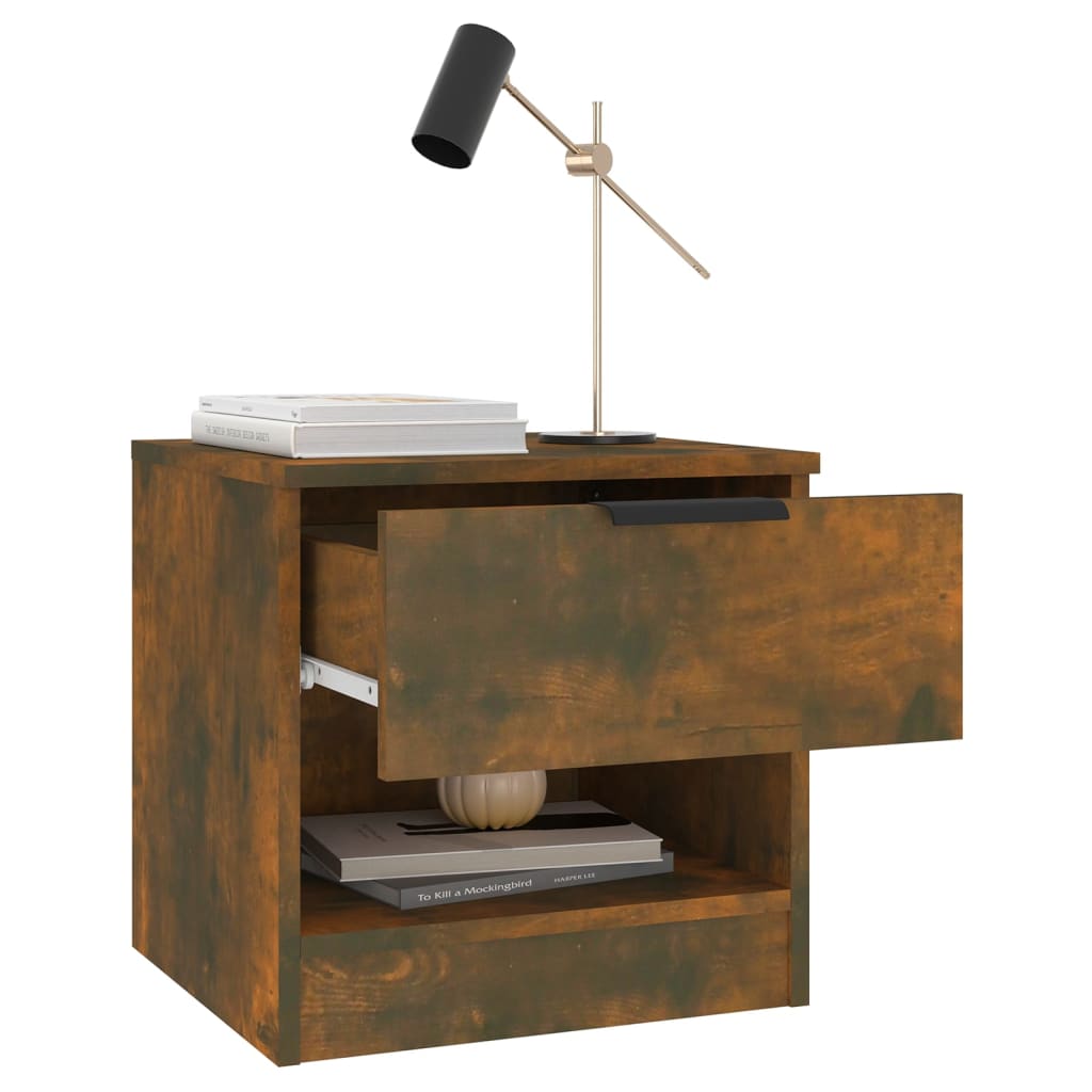 vidaXL Bedside Cabinet Smoked Oak Engineered Wood