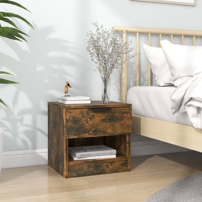 vidaXL Bedside Cabinet Smoked Oak Engineered Wood