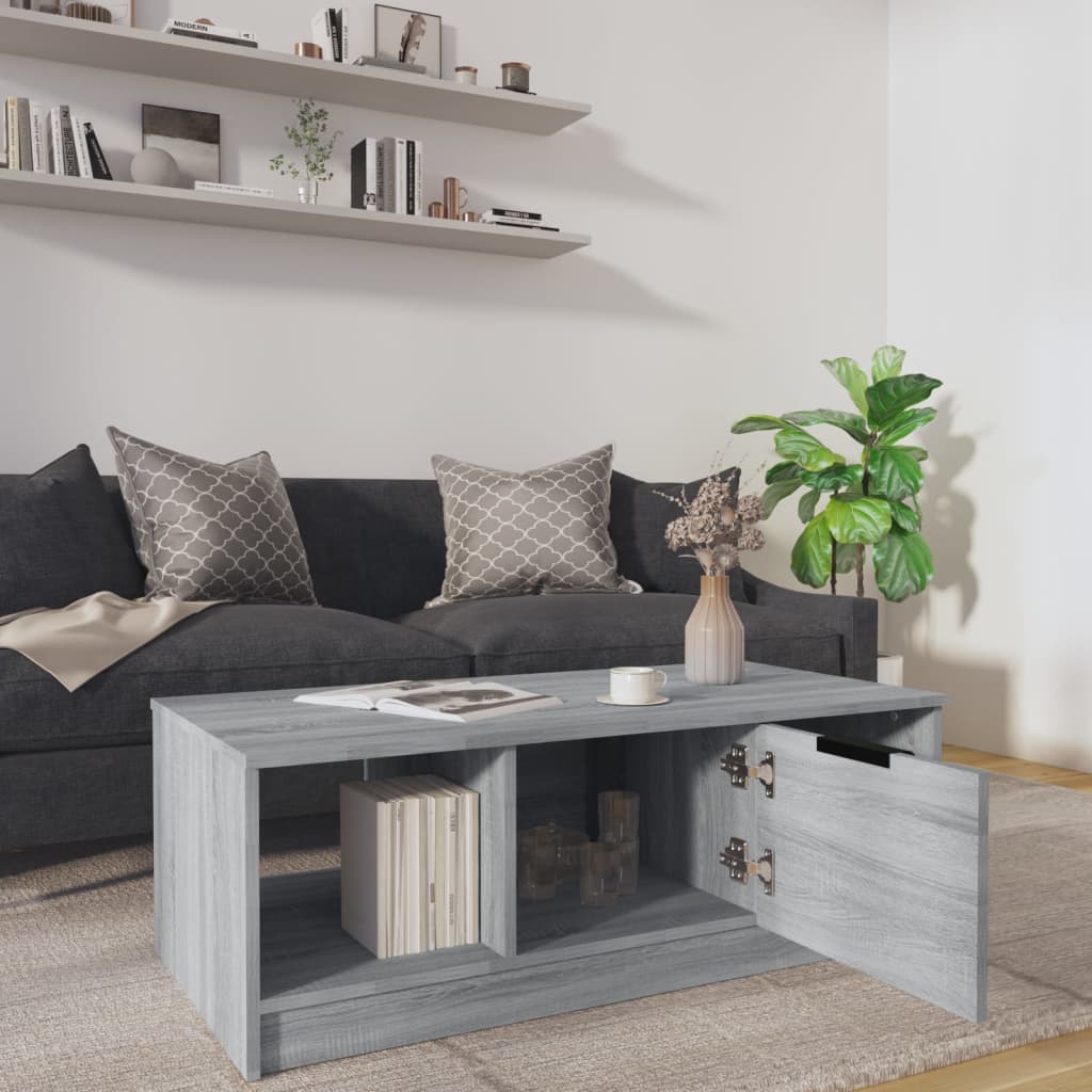 vidaXL Coffee Table Grey Sonoma 102x50x36 cm Engineered Wood