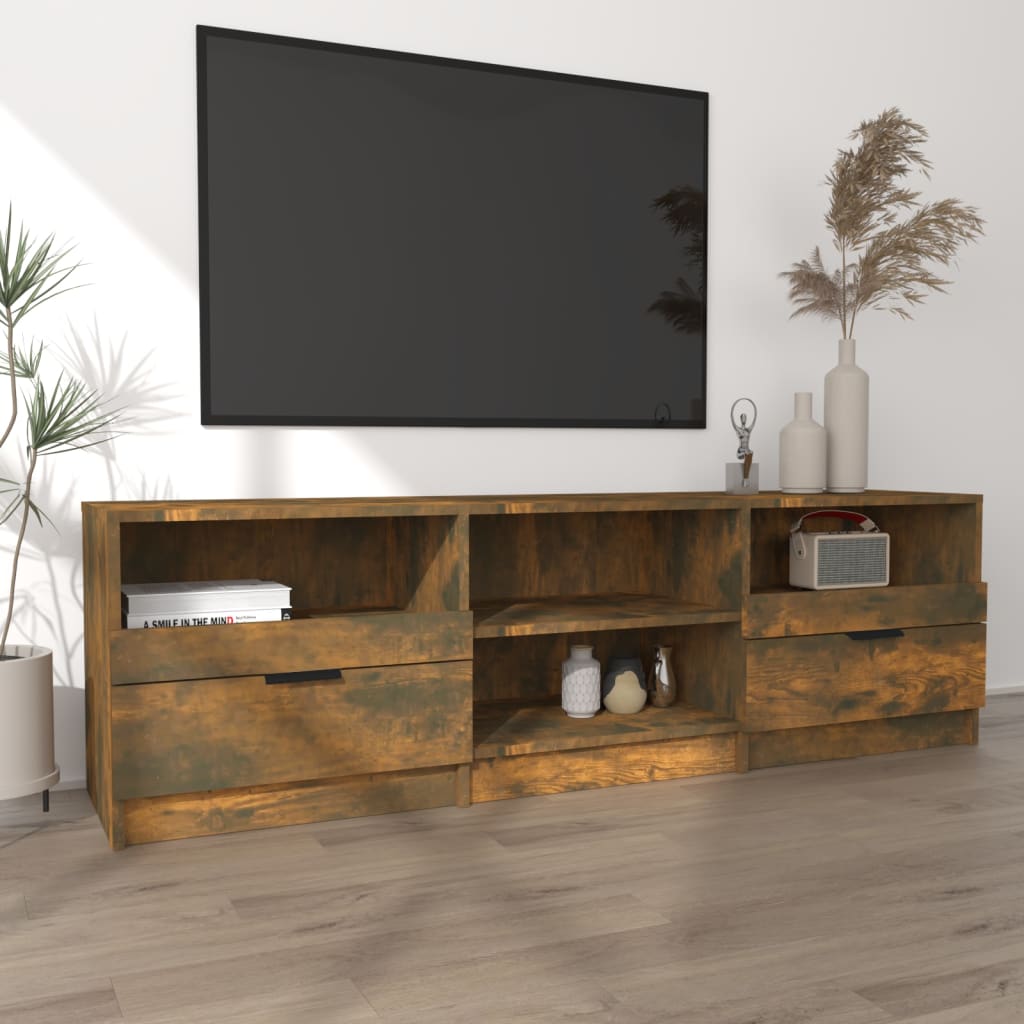 vidaXL TV Cabinet | Smoked Oak | Engineered Wood | Large | TV Cabinet