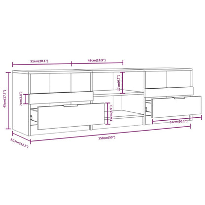 vidaXL TV Cabinet | Smoked Oak | Engineered Wood | Large | TV Cabinet