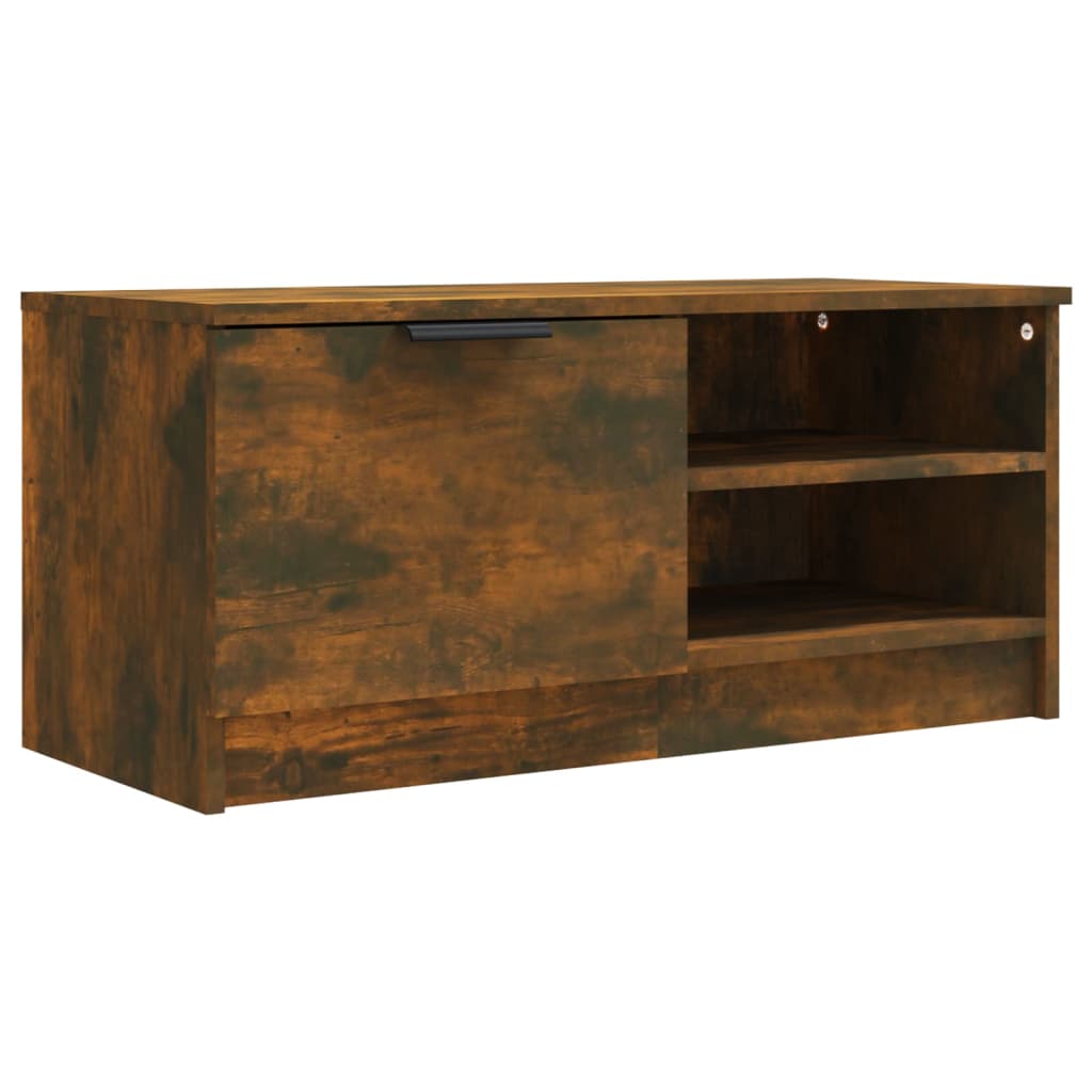 vidaXL TV Cabinet Smoked Oak 80x35x36,5 cm Engineered Wood