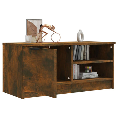 vidaXL TV Cabinet Smoked Oak 80x35x36,5 cm Engineered Wood