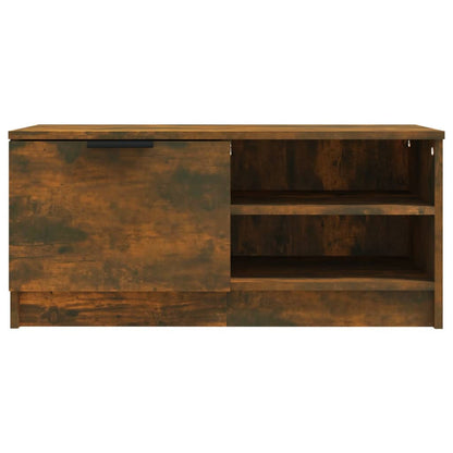 vidaXL TV Cabinet Smoked Oak 80x35x36,5 cm Engineered Wood