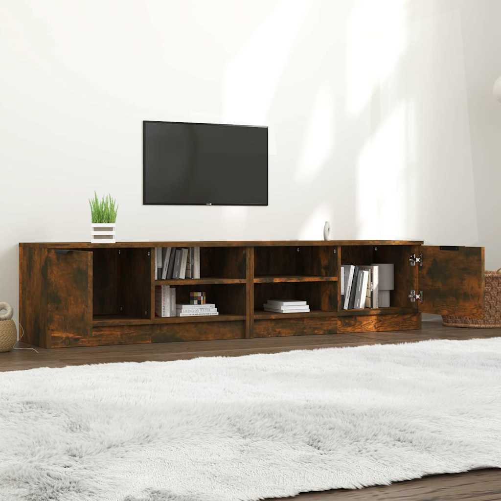 vidaXL 2 Piece TV Cabinet Set Smoked Oak 80x35x36,5 cm Engineered Wood
