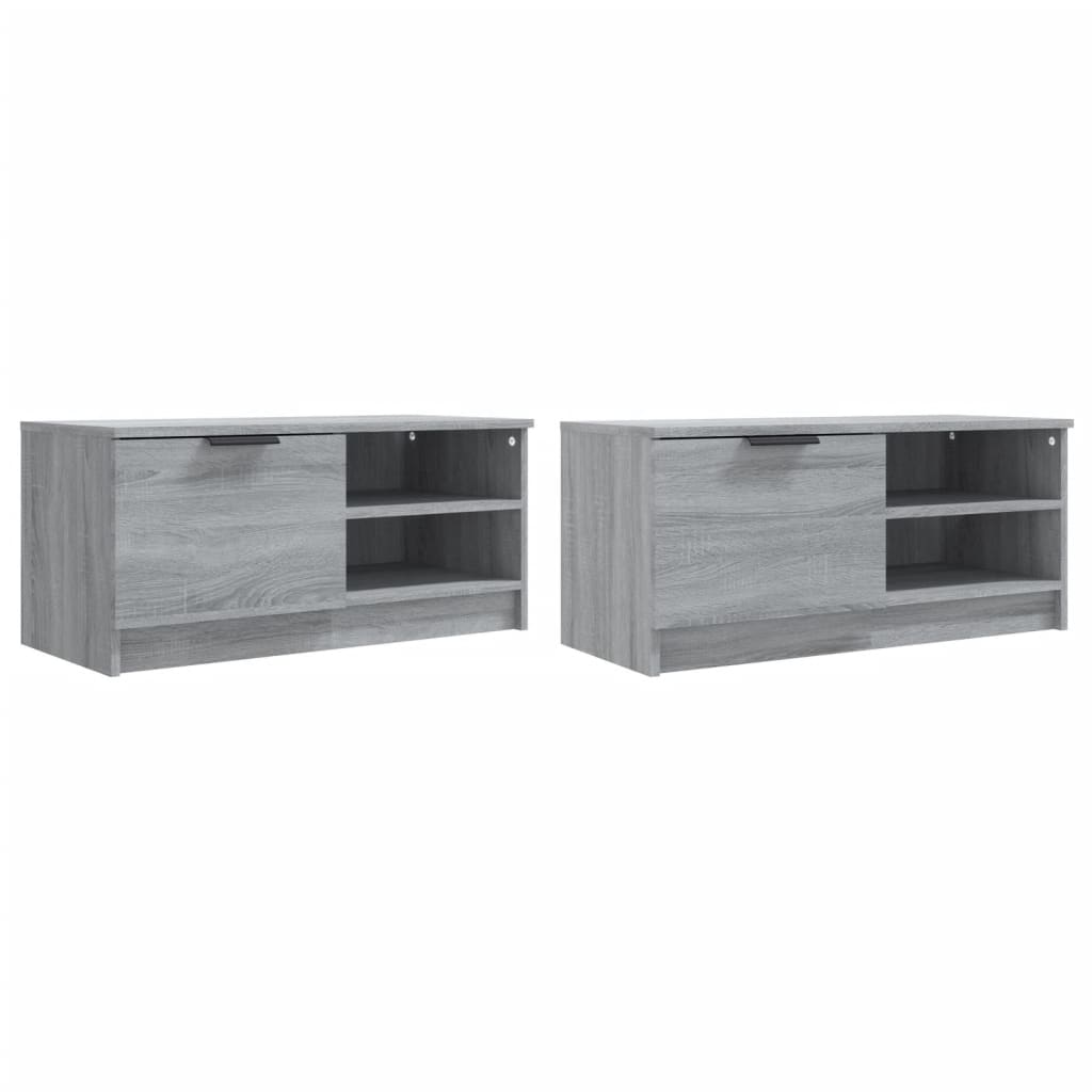 vidaXL 2 Piece TV Cabinet Set Grey Sonoma 80x35x36,5 cm Engineered Wood