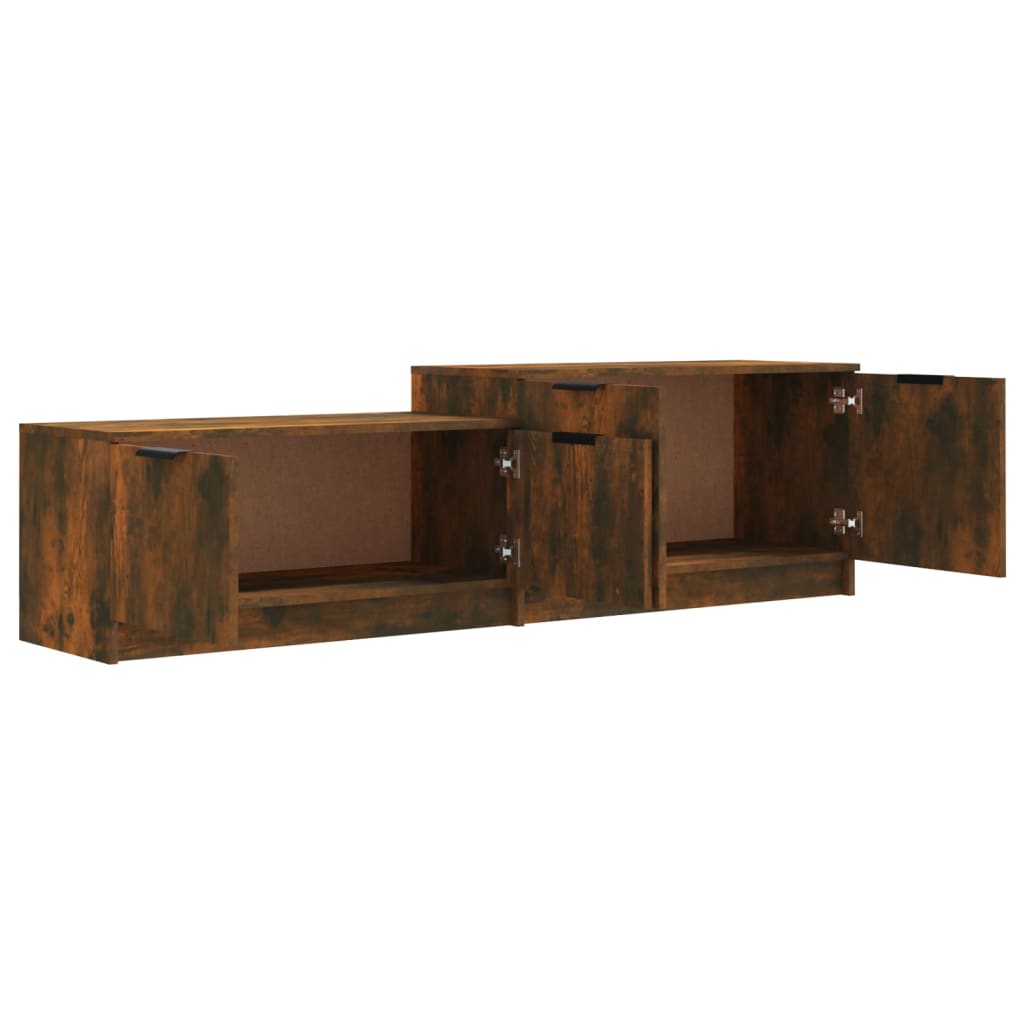 vidaXL TV Cabinet Smoked Oak 158.5x36x45 cm Engineered Wood
