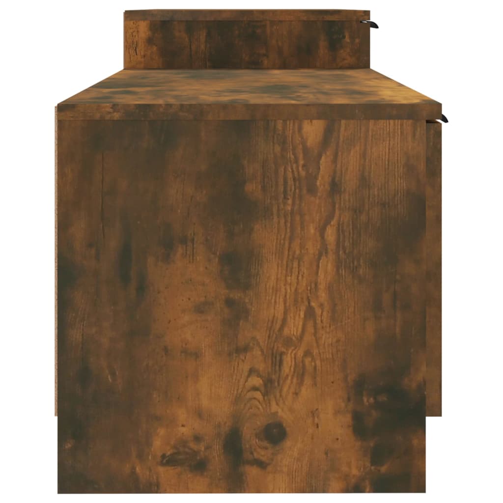 vidaXL TV Cabinet Smoked Oak 158.5x36x45 cm Engineered Wood