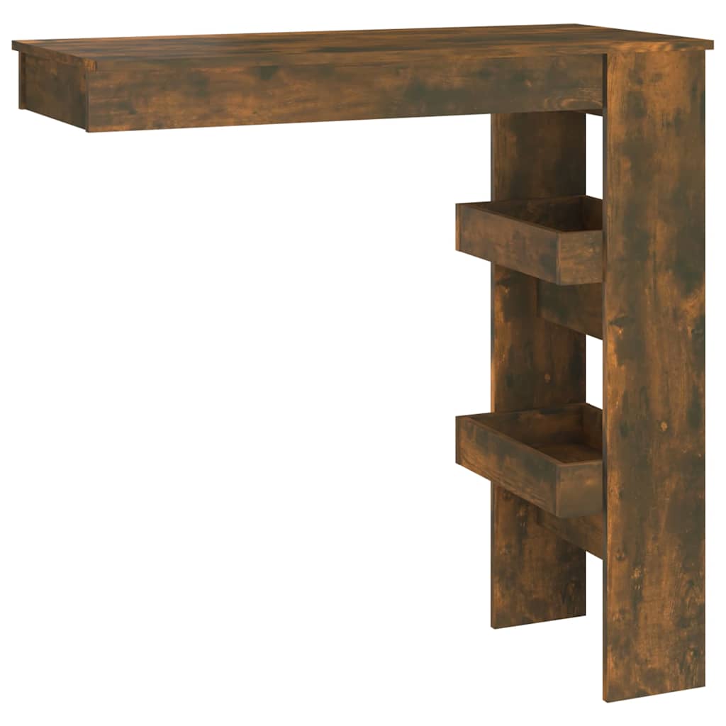 vidaXL Wall Bar Table Smoked Oak 102x45x103,5 cm Engineered Wood