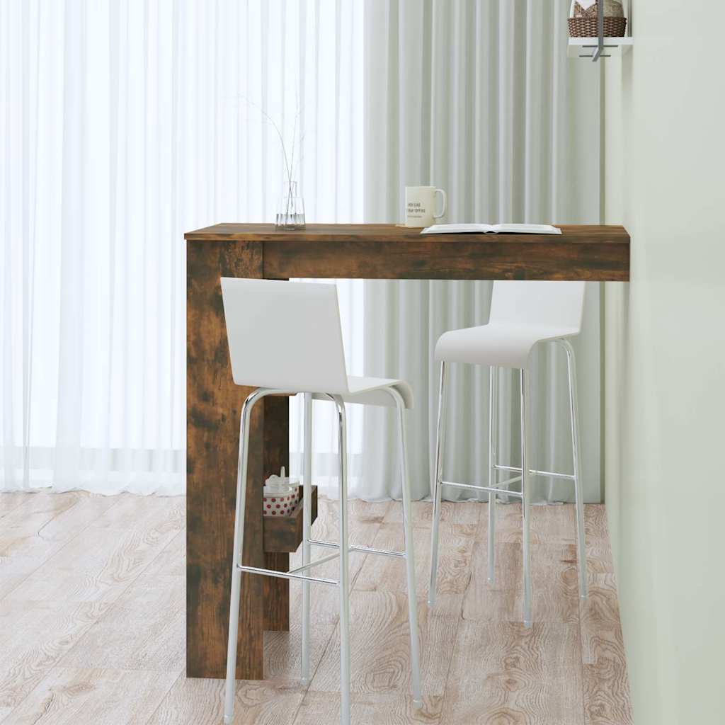 vidaXL Wall Bar Table Smoked Oak 102x45x103,5 cm Engineered Wood