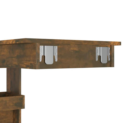 vidaXL Wall Bar Table Smoked Oak 102x45x103,5 cm Engineered Wood