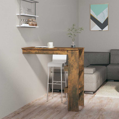 vidaXL Wall Bar Table Smoked Oak 102x45x103,5 cm Engineered Wood