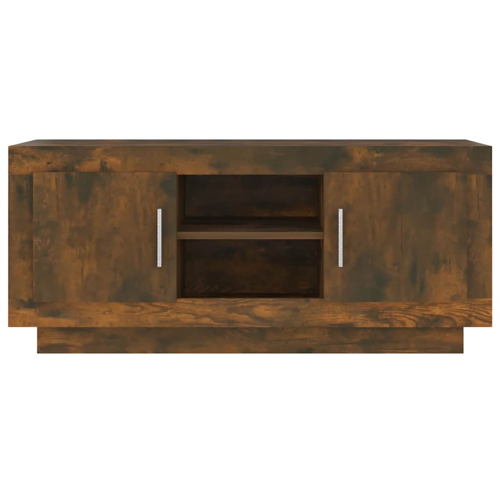 vidaXL TV Cabinet Smoked Oak 102x35x45 cm Engineered Wood