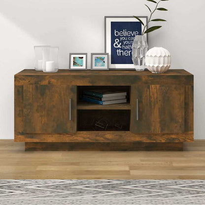 vidaXL TV Cabinet Smoked Oak 102x35x45 cm Engineered Wood