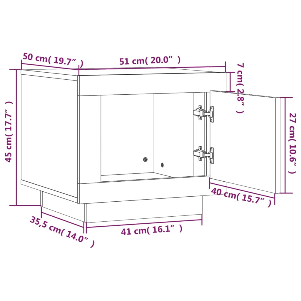vidaXL Coffee Table Brown Oak 51x50x45 cm Engineered Wood