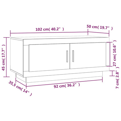 vidaXL Coffee Table Smoked Oak 102x50x45 cm Engineered Wood