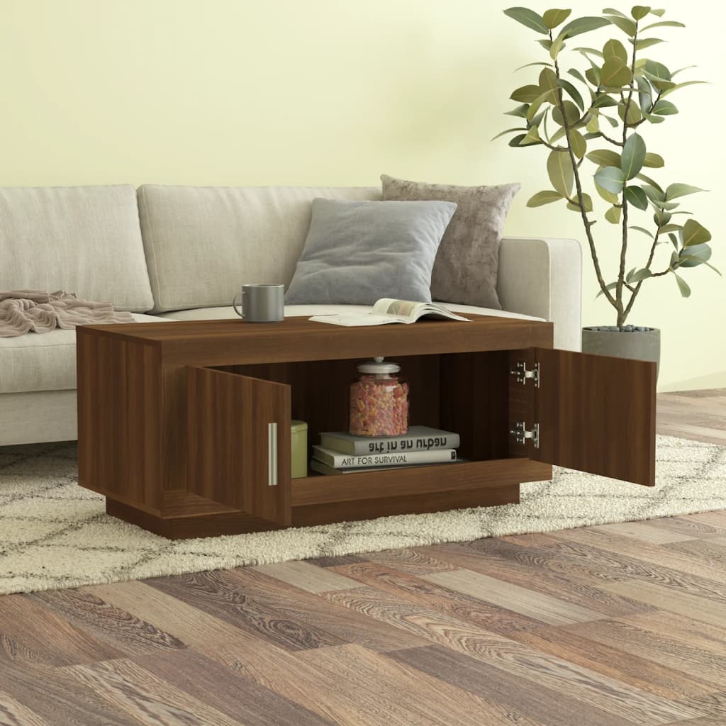 vidaXL Coffee Table Brown Oak 102x50x45 cm Engineered Wood