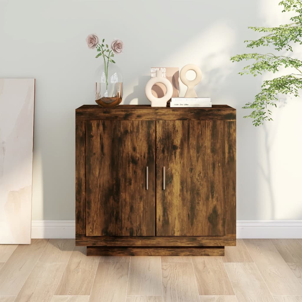 vidaXL Sideboard Smoked Oak 80x40x75 cm Engineered Wood